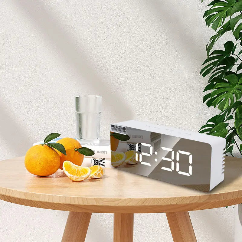 LED Digital Mirror Alarm Clock With Temperature Display