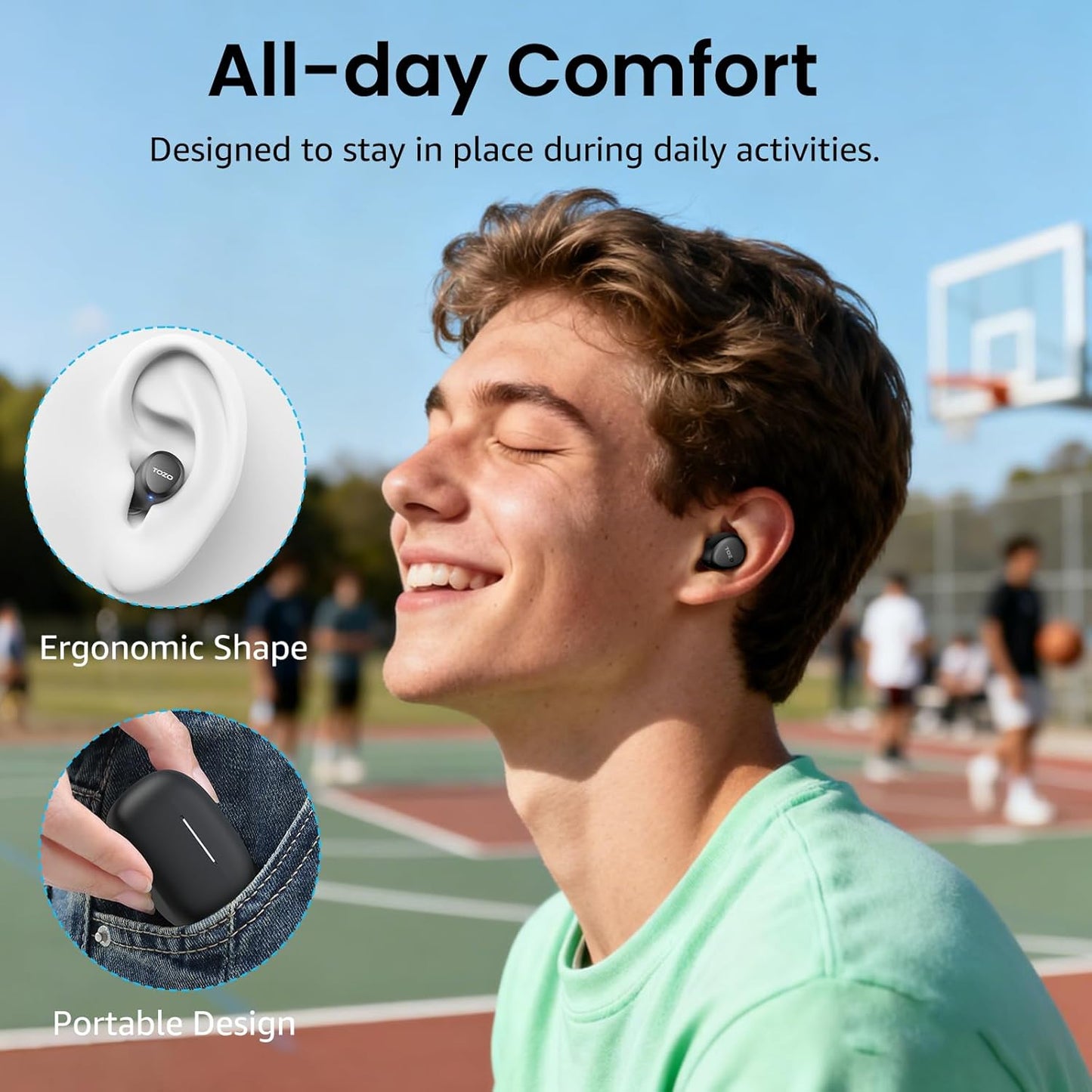 New Version A1 Wireless Earbuds Bluetooth 5.3 Light Weight in Ear IPX5 Waterproof Headphones 2 Mic for AI Calls, Immersive Premium Sound Bass Headset with Charging Case, 32 Preset Eqs via APP