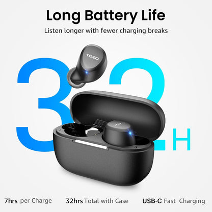New Version A1 Wireless Earbuds Bluetooth 5.3 Light Weight in Ear IPX5 Waterproof Headphones 2 Mic for AI Calls, Immersive Premium Sound Bass Headset with Charging Case, 32 Preset Eqs via APP