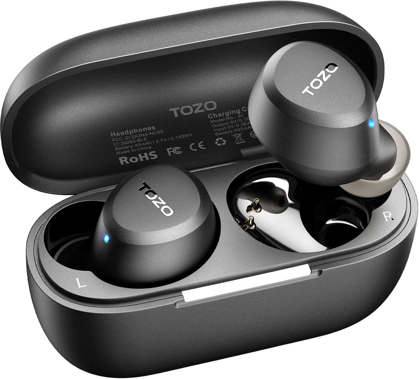 New Version A1 Wireless Earbuds Bluetooth 5.3 Light Weight in Ear IPX5 Waterproof Headphones 2 Mic for AI Calls, Immersive Premium Sound Bass Headset with Charging Case, 32 Preset Eqs via APP