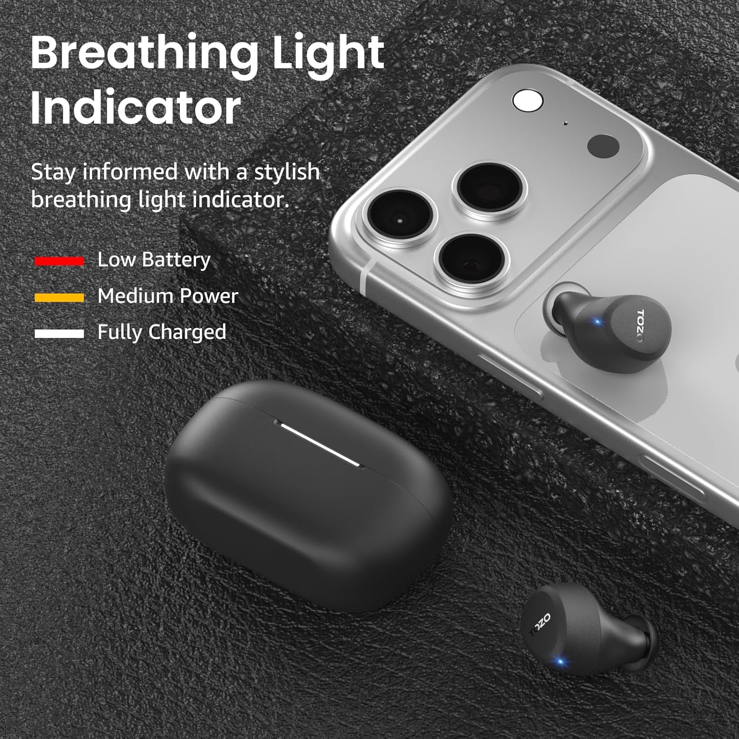 New Version A1 Wireless Earbuds Bluetooth 5.3 Light Weight in Ear IPX5 Waterproof Headphones 2 Mic for AI Calls, Immersive Premium Sound Bass Headset with Charging Case, 32 Preset Eqs via APP