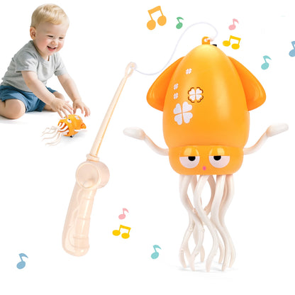 Yellow with box Color Electronic Dancing Squid Toy – Light-Up Music & Motion