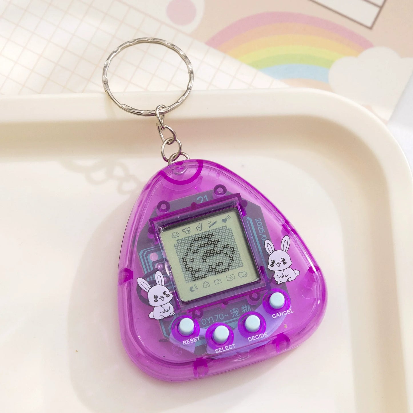 12 Color Transparent Virtual Pet Keychain Toy With 168 Pets