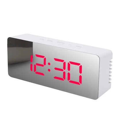 Red Color LED Digital Mirror Alarm Clock With Temperature Display