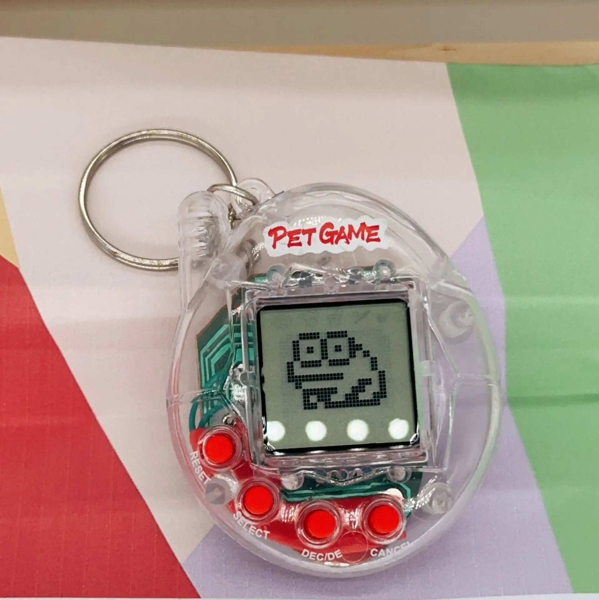 3 Color Transparent Virtual Pet Keychain Toy With 168 Pets
