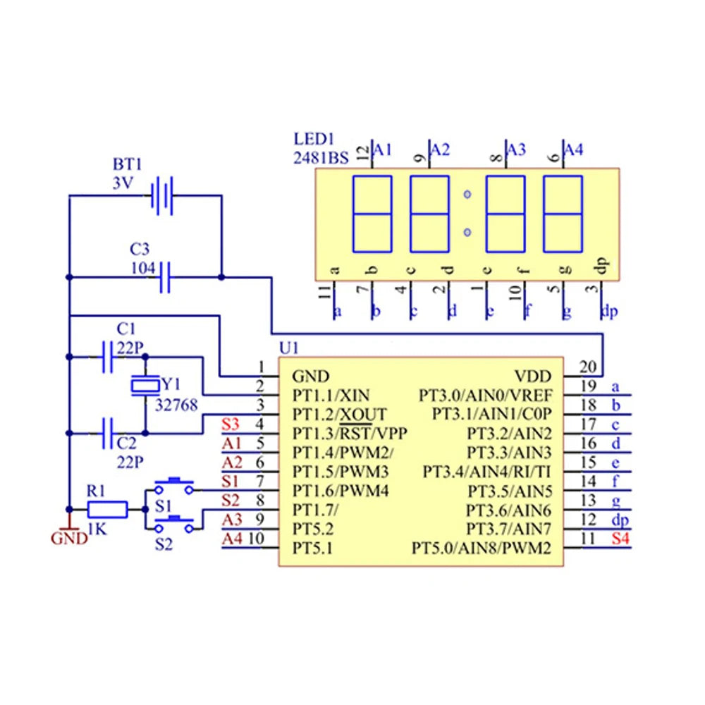 DIY LED Digital Watch Soldering Kit With Silicone Strap