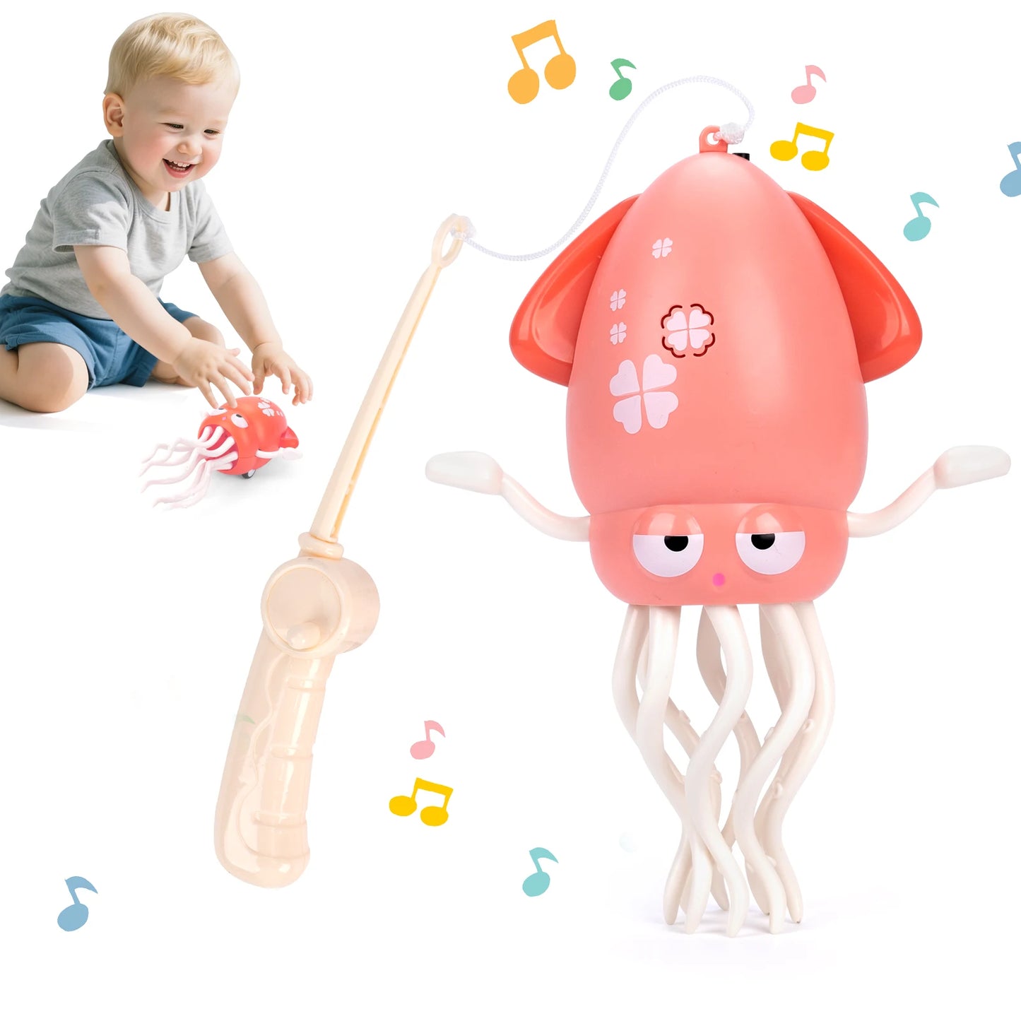 Pink with box Color Electronic Dancing Squid Toy – Light-Up Music & Motion