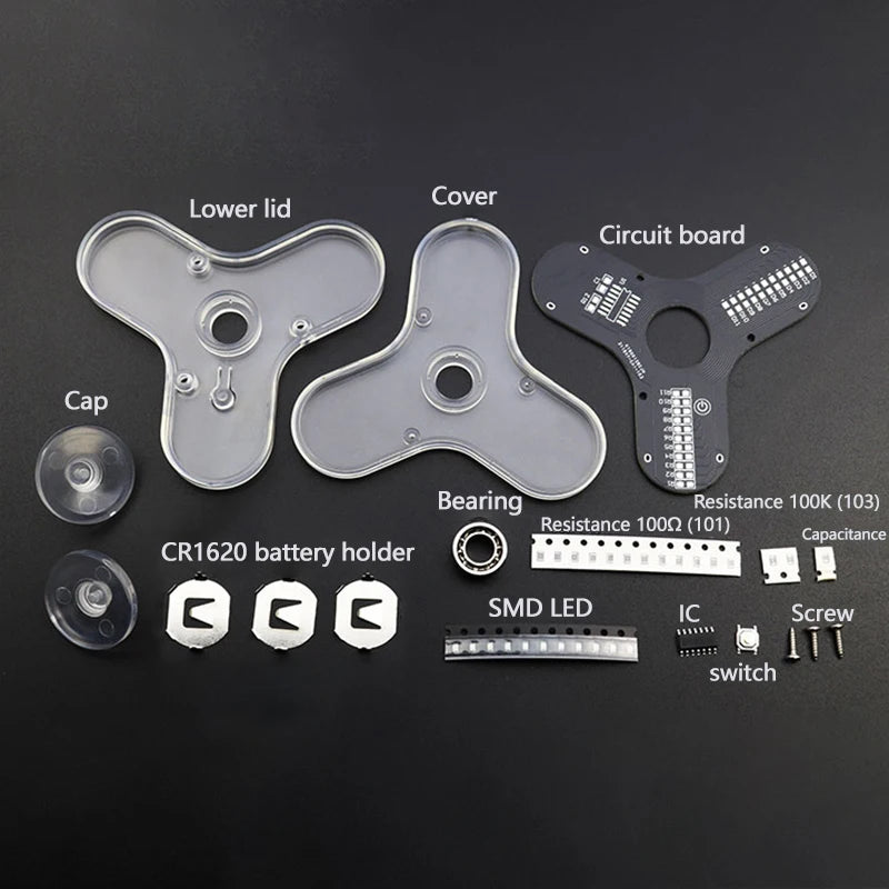 DIY LED Electronic Spinning Top Soldering Kit