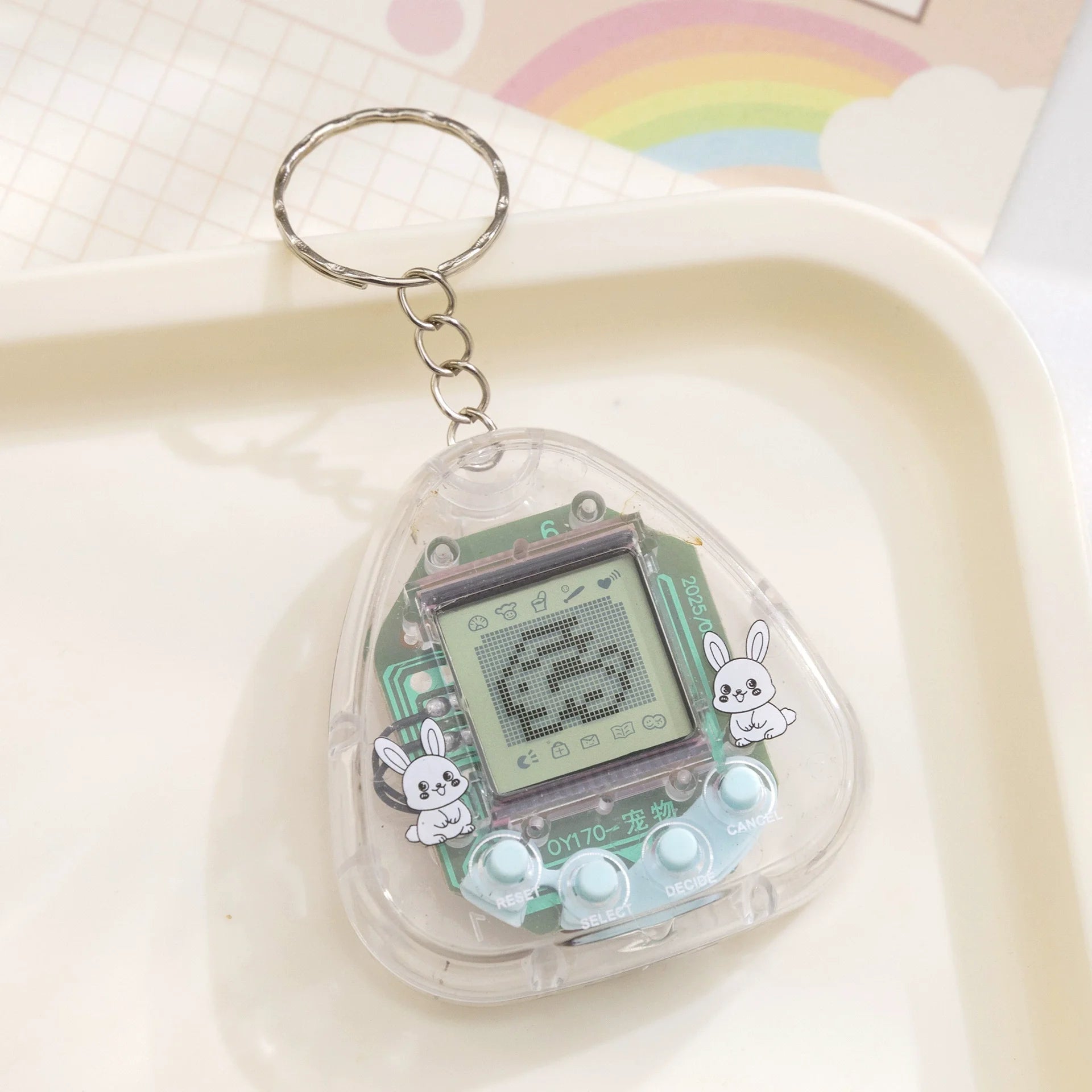 9 Color Transparent Virtual Pet Keychain Toy With 168 Pets