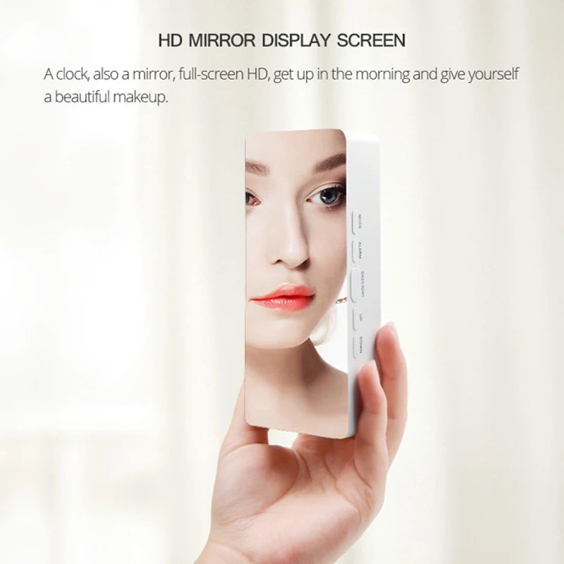 LED Digital Mirror Alarm Clock With Temperature Display