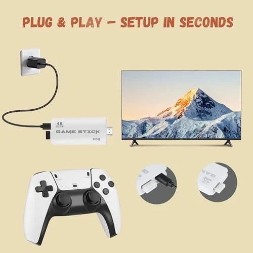 M15 Retro Mini Retro Game Console 2.4G Wireless Dual Controller TV Game Stick 64GB 20000 Classical Games Retro Game Family Gift