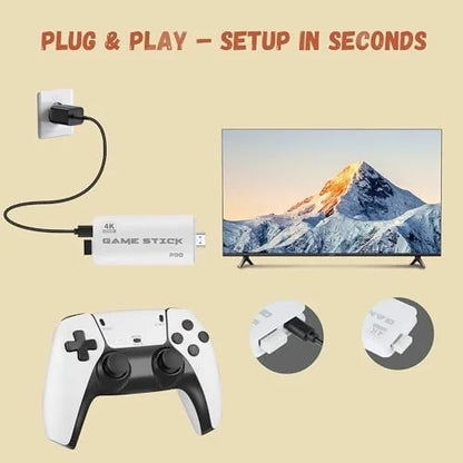 M15 Retro Mini Retro Game Console 2.4G Wireless Dual Controller TV Game Stick 64GB 20000 Classical Games Retro Game Family Gift
