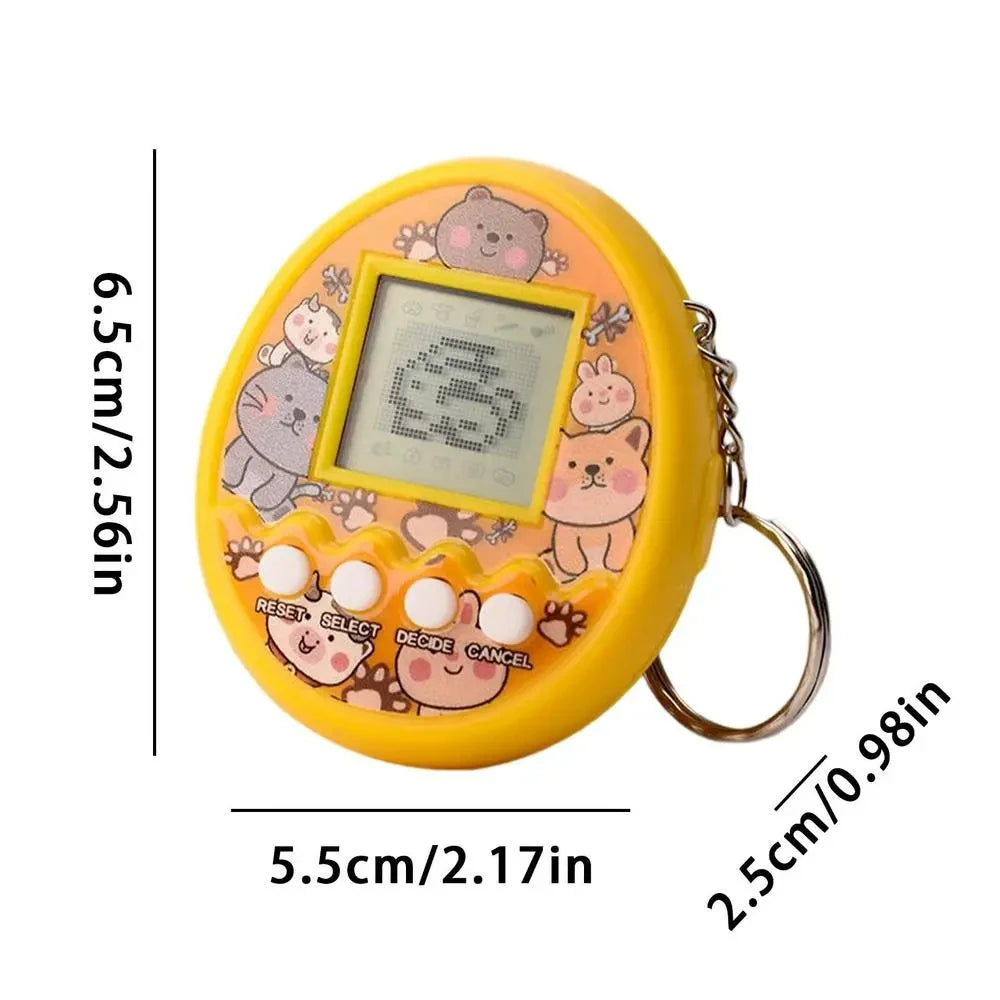 Yellow Color Virtual Pet Handheld Game – 168 Digital Animals Toy